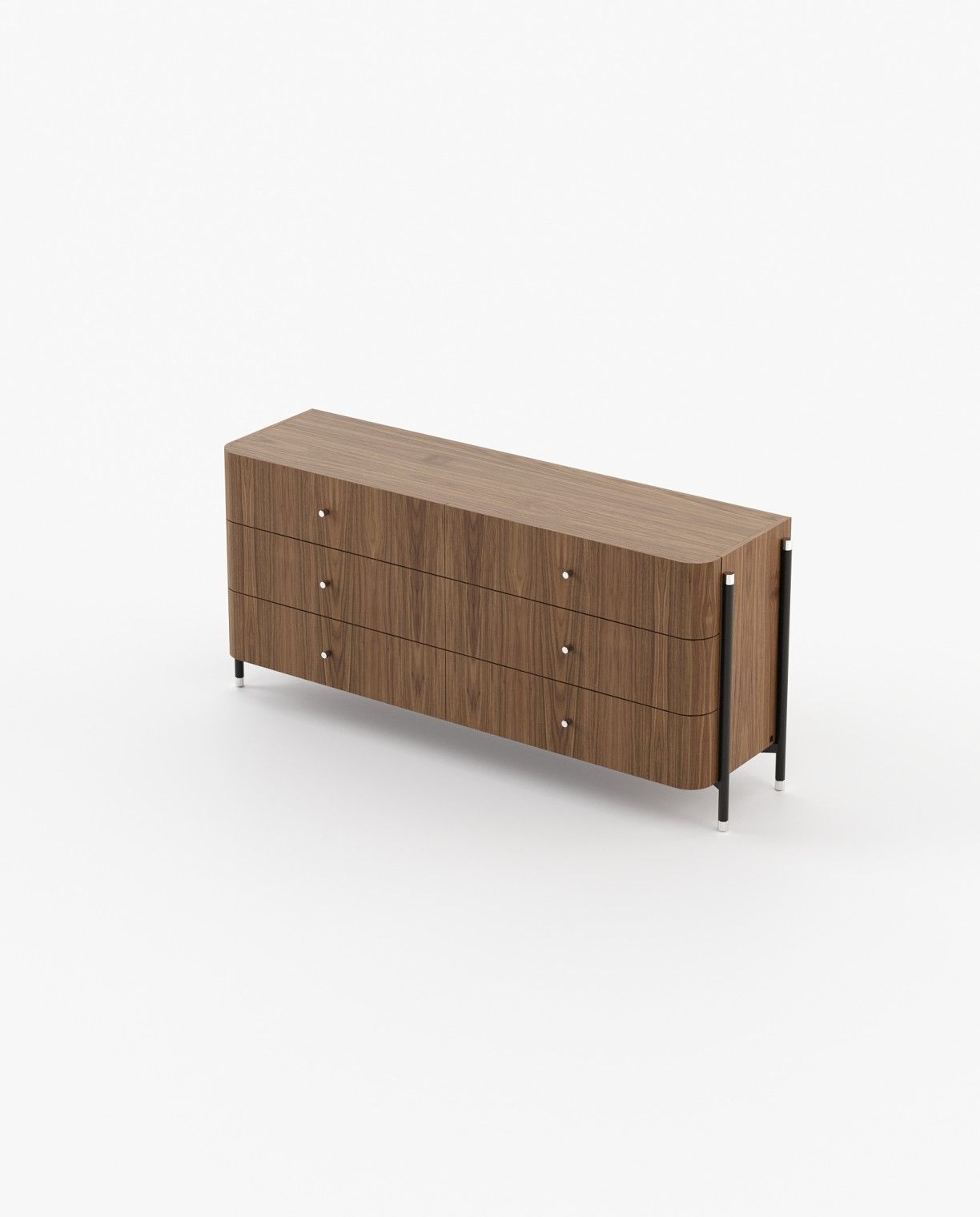 Laskasas ROSIE Set of 6 Chest of Drawers Walnut Veneer Matte - Araco Interiors