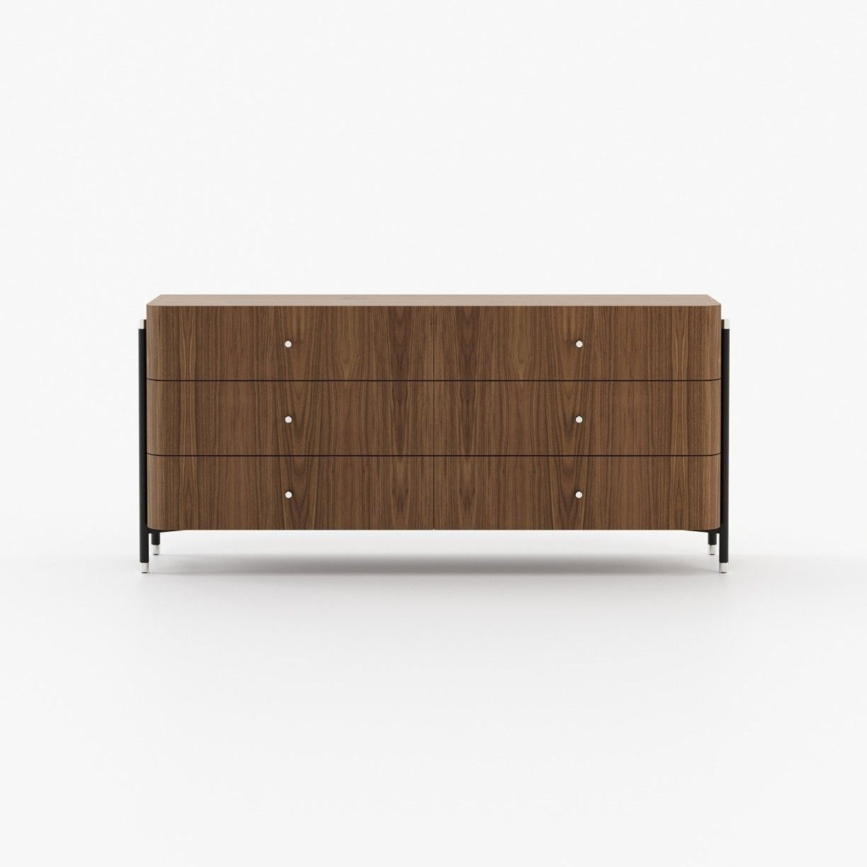 Laskasas ROSIE Set of 6 Chest of Drawers Walnut Veneer Matte - Araco Interiors