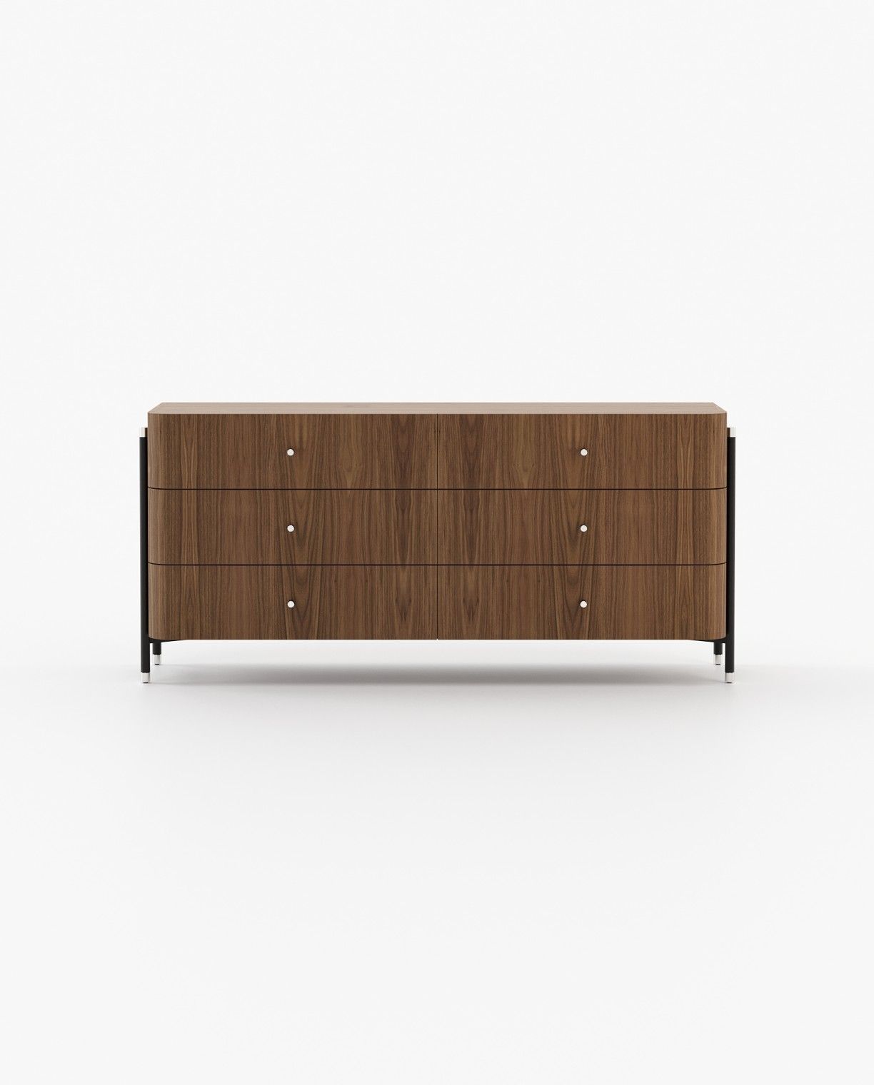 Laskasas ROSIE Set of 6 Chest of Drawers Walnut Veneer Matte - Araco Interiors