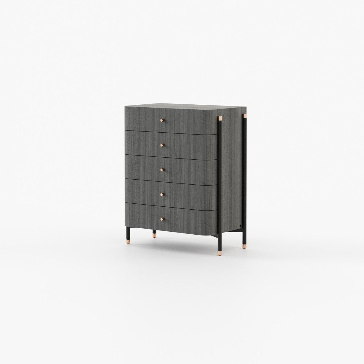 Laskasas ROSIE Tallboy Chest of Drawers Grey Eucalyptus Veneer Matte - Araco Interiors