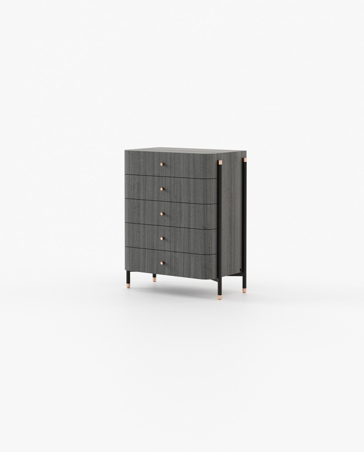 Laskasas ROSIE Tallboy Chest of Drawers Grey Eucalyptus Veneer Matte - Araco Interiors