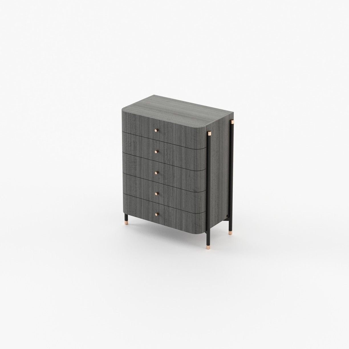 Laskasas ROSIE Tallboy Chest of Drawers Grey Eucalyptus Veneer Matte - Araco Interiors