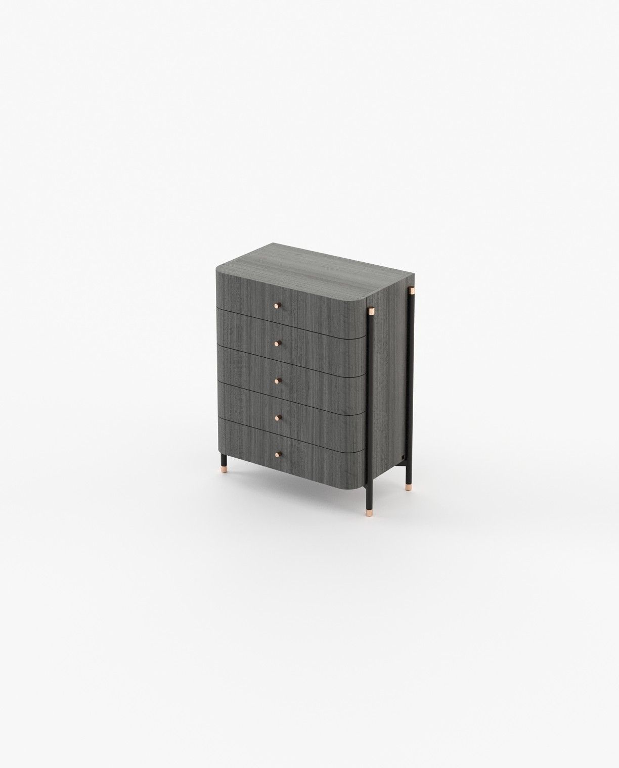 Laskasas ROSIE Tallboy Chest of Drawers Grey Eucalyptus Veneer Matte - Araco Interiors