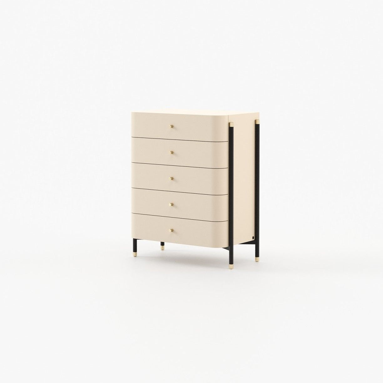 Laskasas ROSIE Tallboy Chest of Drawers Moka Lacquer Matte - Araco Interiors