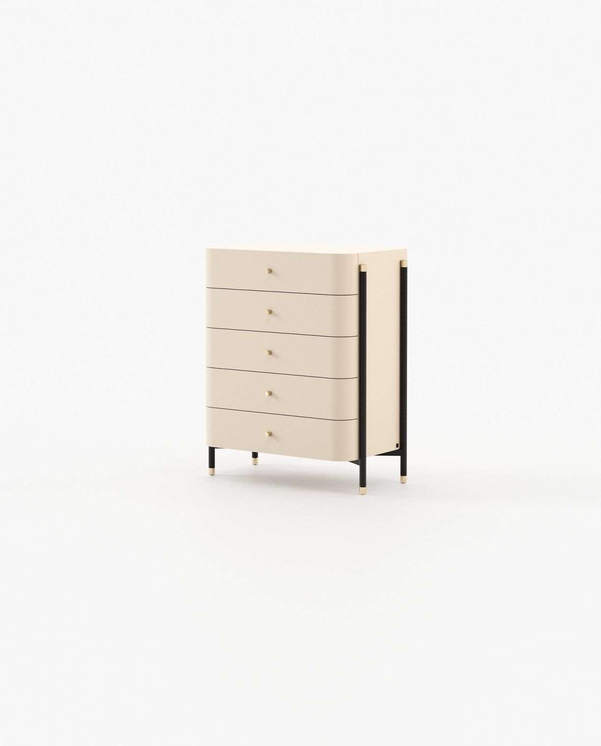 Laskasas ROSIE Tallboy Chest of Drawers Moka Lacquer Matte - Araco Interiors