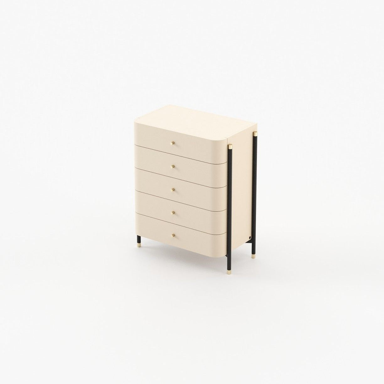 Laskasas ROSIE Tallboy Chest of Drawers Moka Lacquer Matte - Araco Interiors