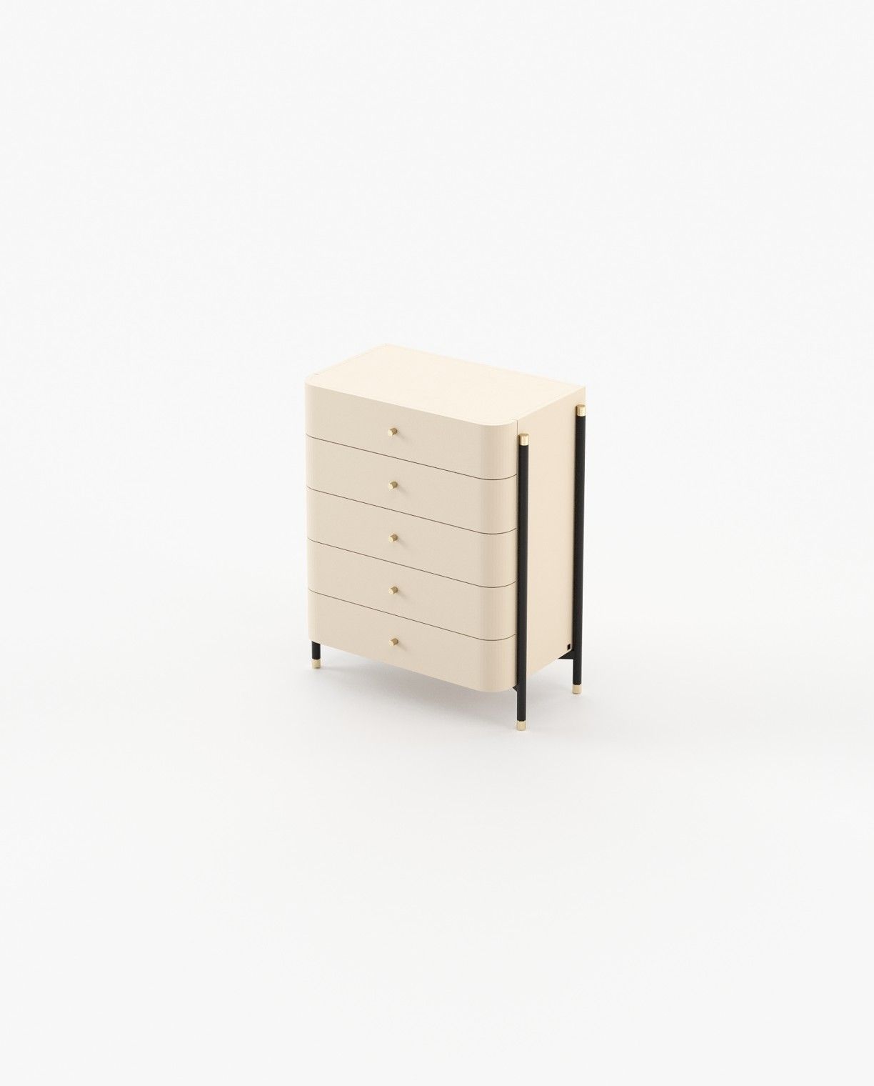 Laskasas ROSIE Tallboy Chest of Drawers Moka Lacquer Matte - Araco Interiors
