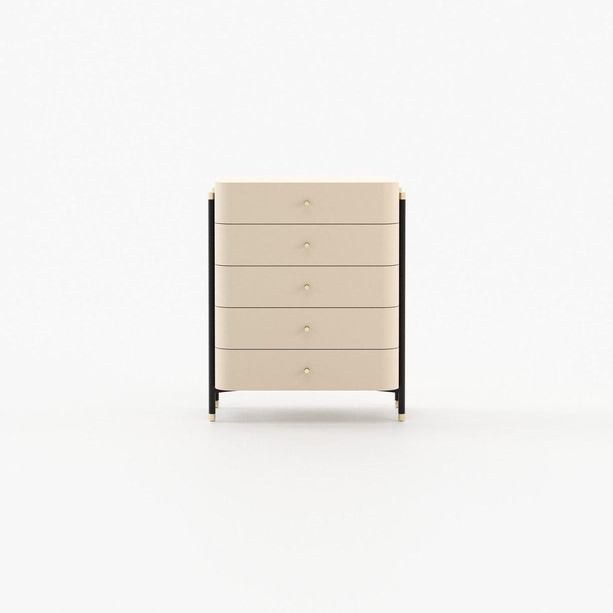 Laskasas ROSIE Tallboy Chest of Drawers Moka Lacquer Matte - Araco Interiors