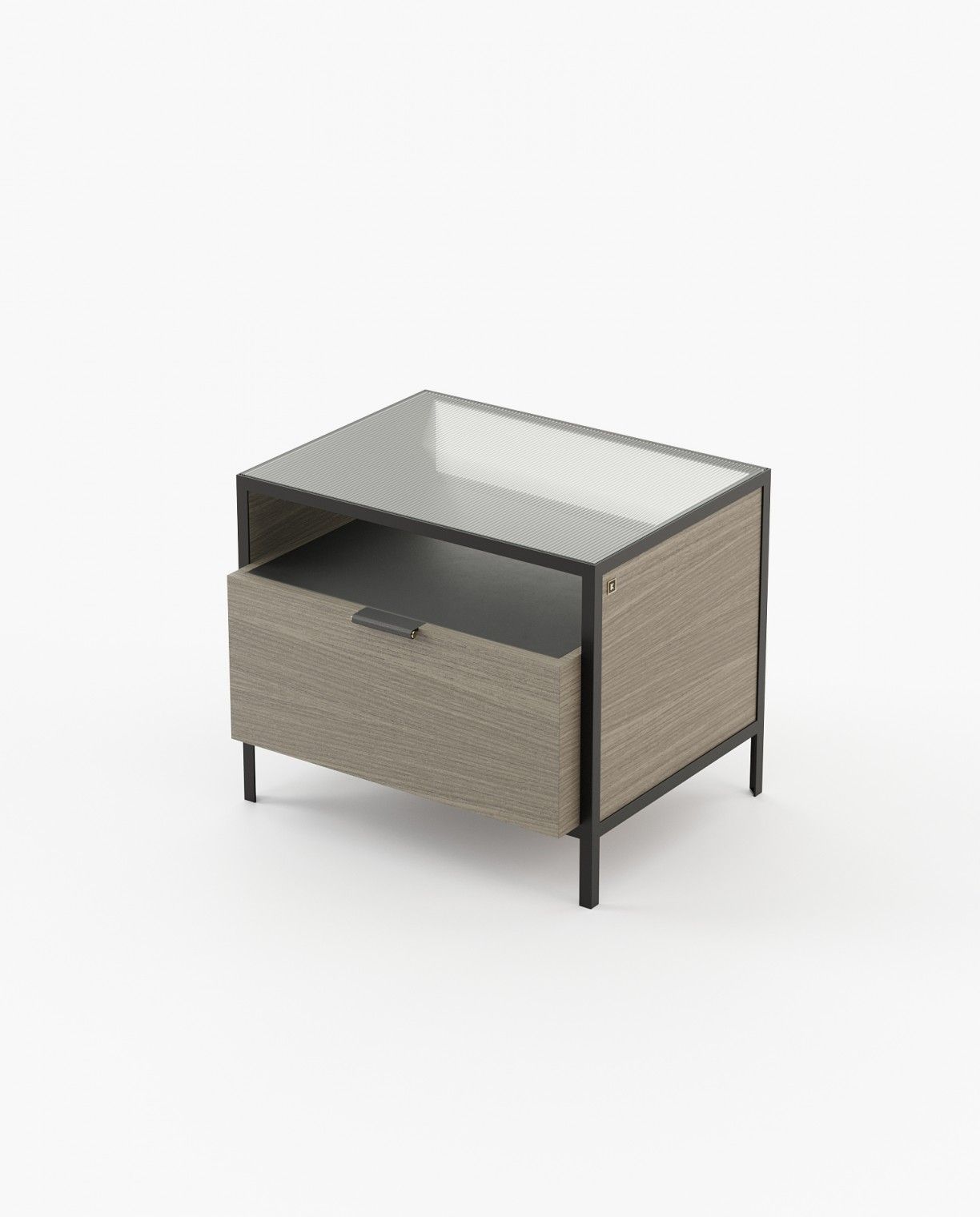 Laskasas ROWLING Bedside Cabinet & Table Aged Oak Veneer Matte - Araco Interiors