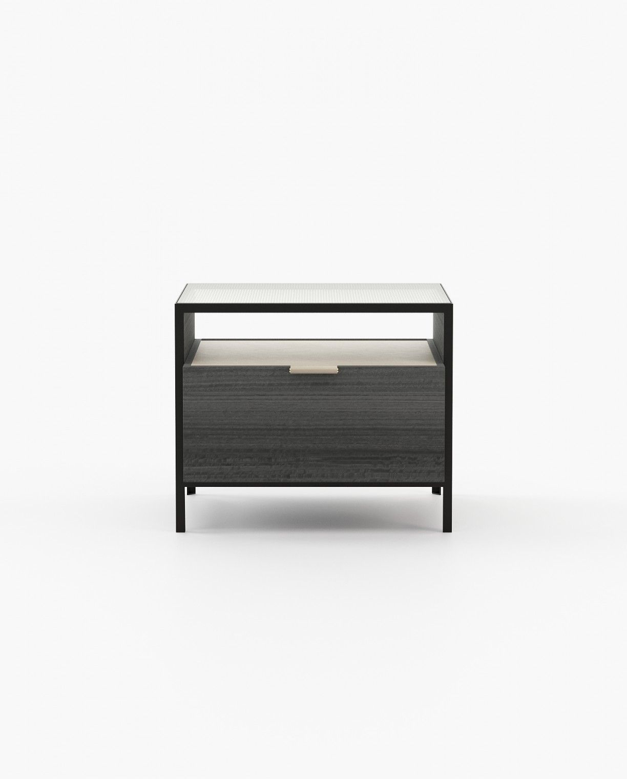 Laskasas ROWLING Bedside Cabinet & Table Grey Eucalyptus Veneer Matte - Araco Interiors