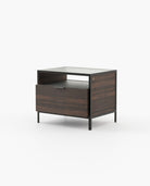 Laskasas ROWLING Bedside Cabinet & Table Smoked Eucalyptus Veneer Matte - Araco Interiors