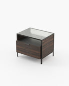 Laskasas ROWLING Bedside Cabinet & Table Smoked Eucalyptus Veneer Matte - Araco Interiors
