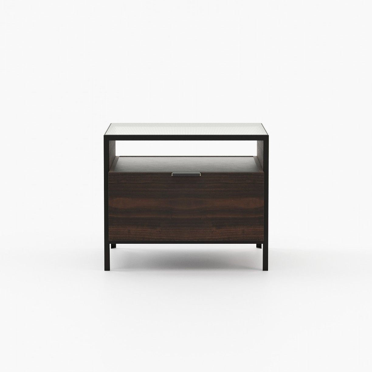 Laskasas ROWLING Bedside Cabinet & Table Smoked Eucalyptus Veneer Matte - Araco Interiors