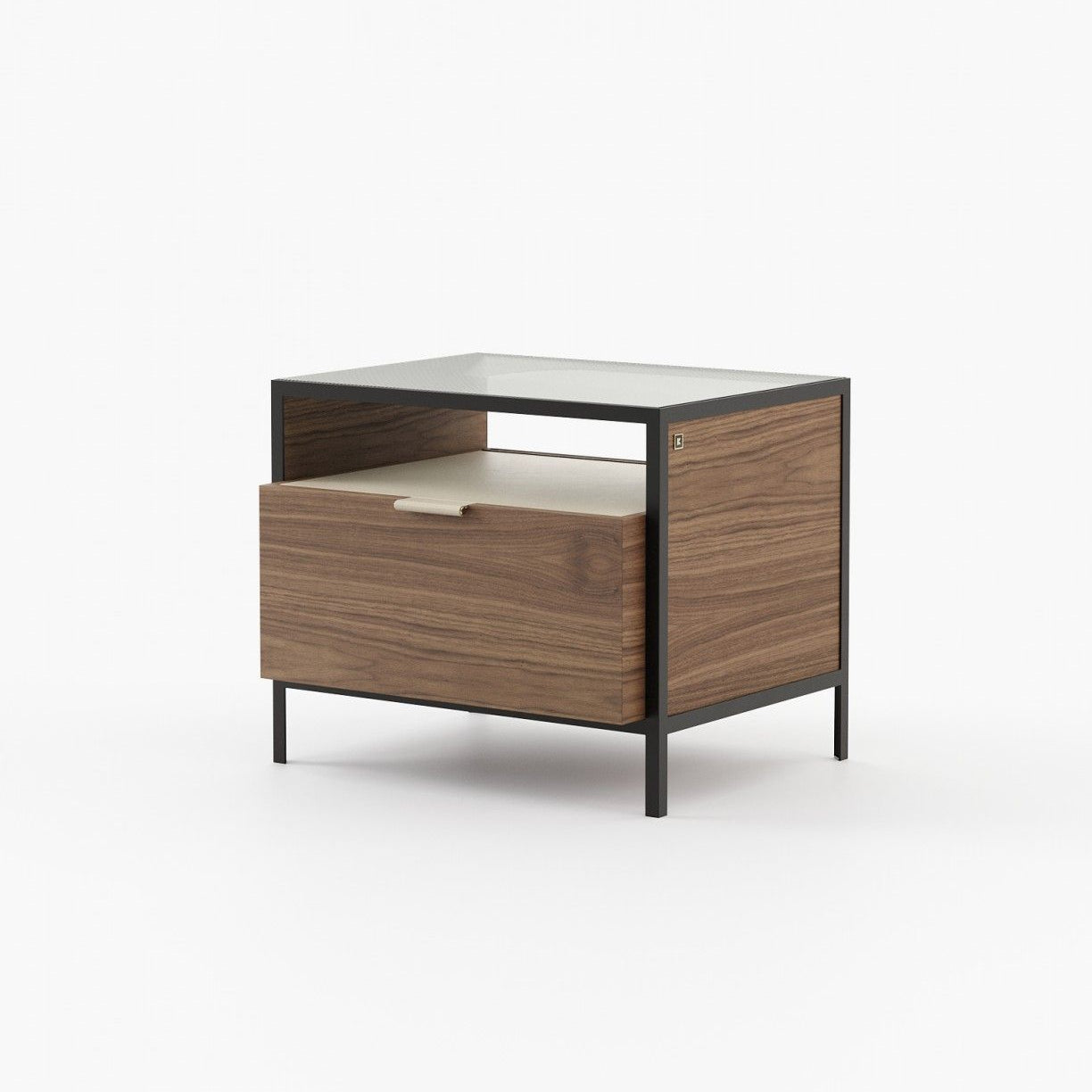 Laskasas ROWLING Bedside Cabinet & Table Walnut Veneer Matte - Araco Interiors