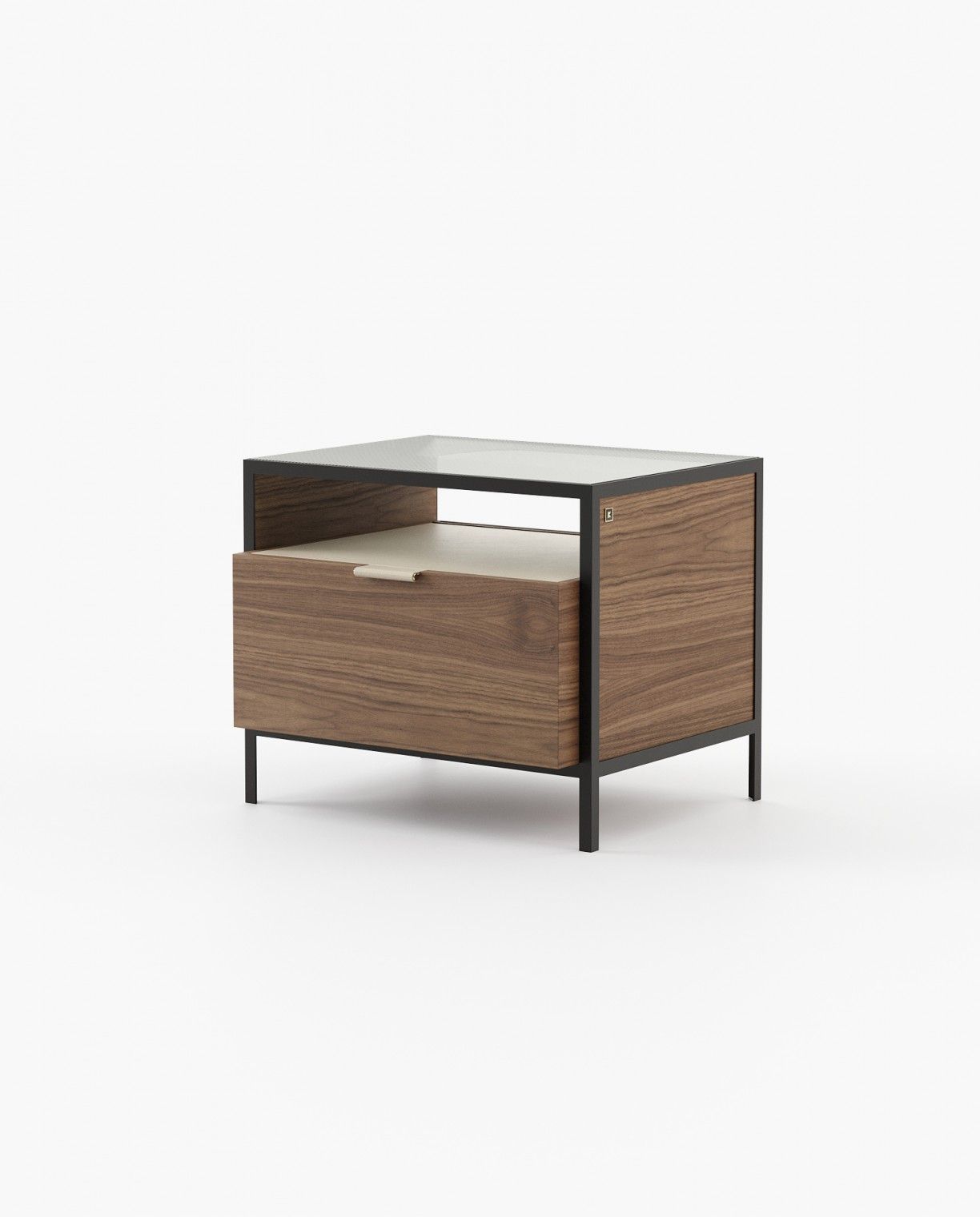 Laskasas ROWLING Bedside Cabinet & Table Walnut Veneer Matte - Araco Interiors