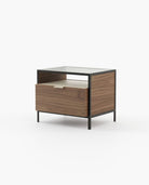 Laskasas ROWLING Bedside Cabinet & Table Walnut Veneer Matte - Araco Interiors