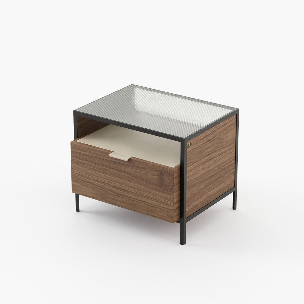 Laskasas ROWLING Bedside Cabinet & Table Walnut Veneer Matte - Araco Interiors