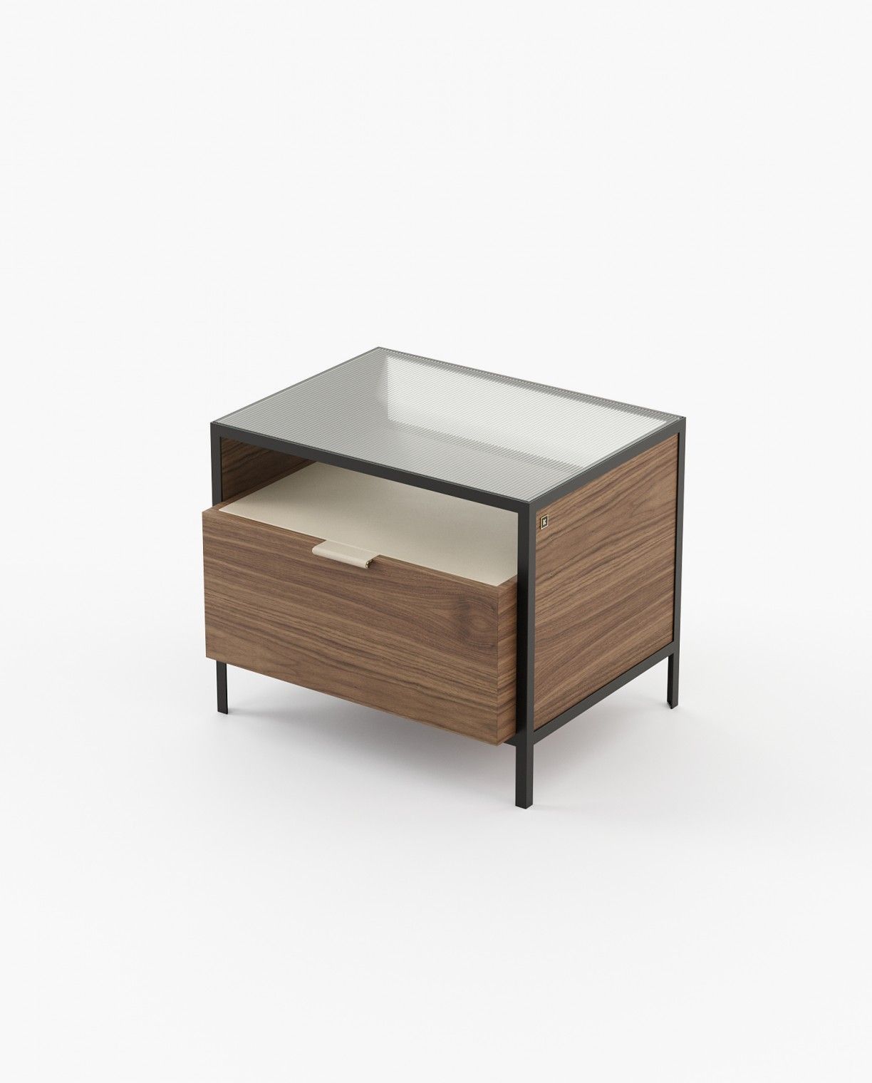 Laskasas ROWLING Bedside Cabinet & Table Walnut Veneer Matte - Araco Interiors