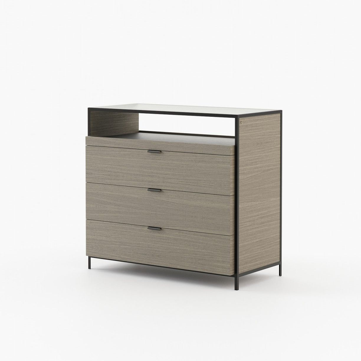 Laskasas ROWLING Set of 3 Chest of Drawers Aged Oak Veneer Matte - Araco Interiors