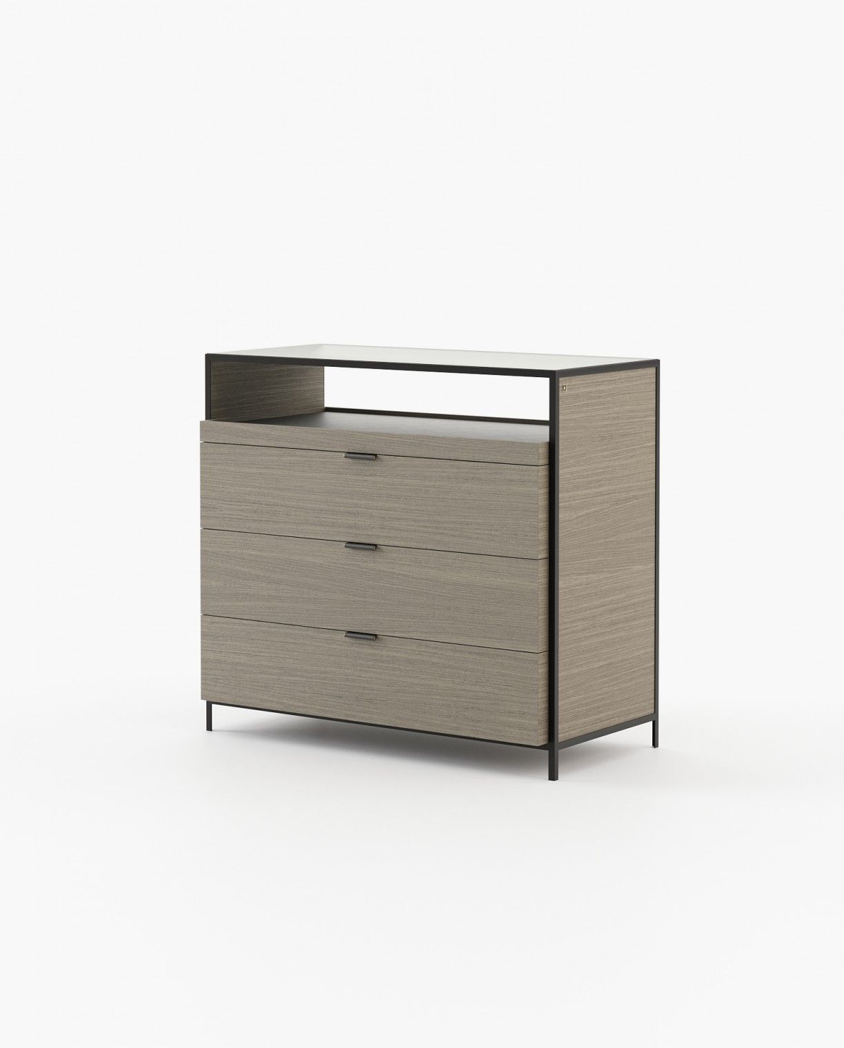 Laskasas ROWLING Set of 3 Chest of Drawers Aged Oak Veneer Matte - Araco Interiors