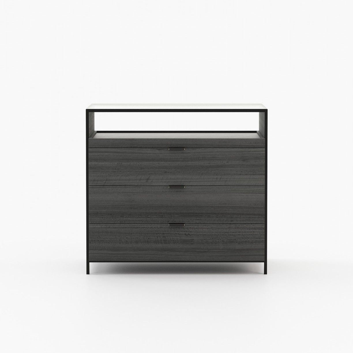 Laskasas ROWLING Set of 3 Chest of Drawers Grey Eucalyptus Veneer Matte - Araco Interiors