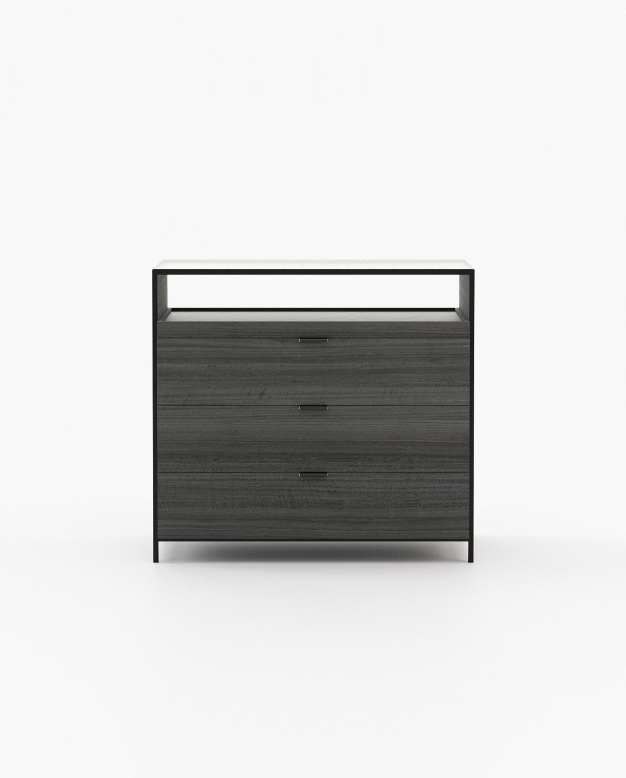 Laskasas ROWLING Set of 3 Chest of Drawers Grey Eucalyptus Veneer Matte - Araco Interiors