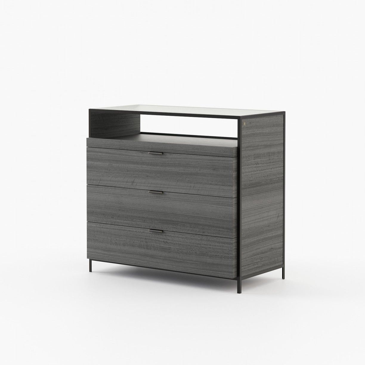 Laskasas ROWLING Set of 3 Chest of Drawers Grey Eucalyptus Veneer Matte - Araco Interiors