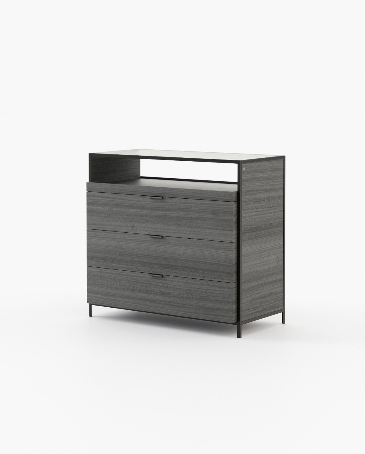 Laskasas ROWLING Set of 3 Chest of Drawers Grey Eucalyptus Veneer Matte - Araco Interiors