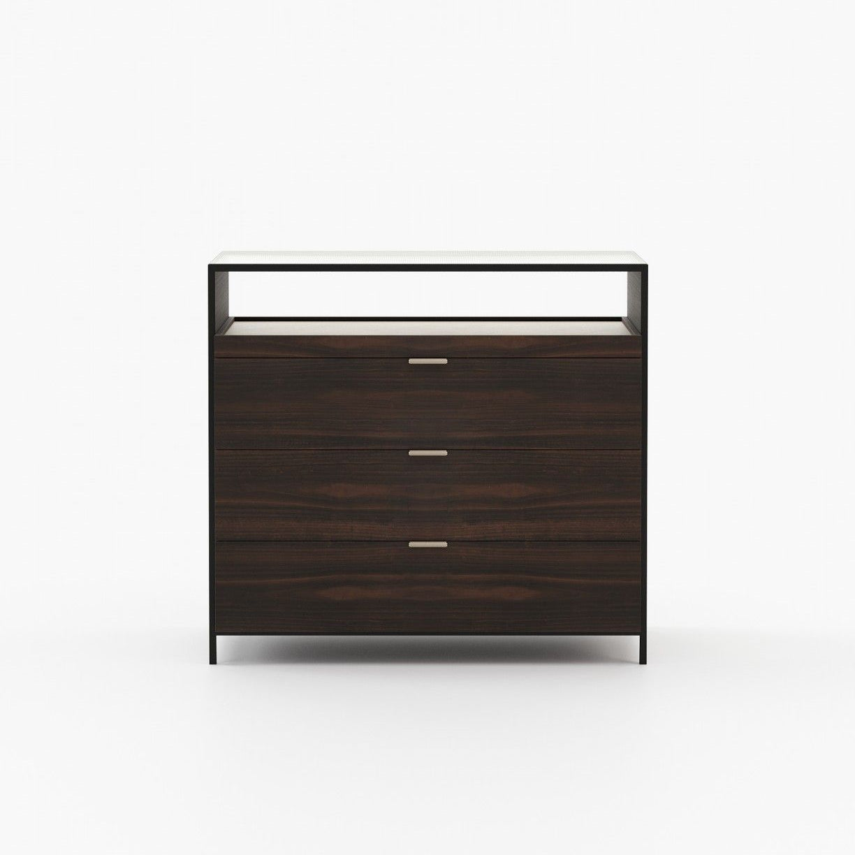 Laskasas ROWLING Set of 3 Chest of Drawers Smoked Eucalyptus Veneer Matte - Araco Interiors