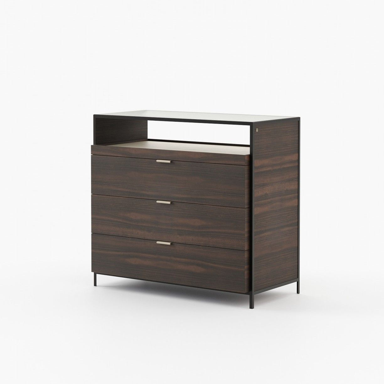 Laskasas ROWLING Set of 3 Chest of Drawers Smoked Eucalyptus Veneer Matte - Araco Interiors