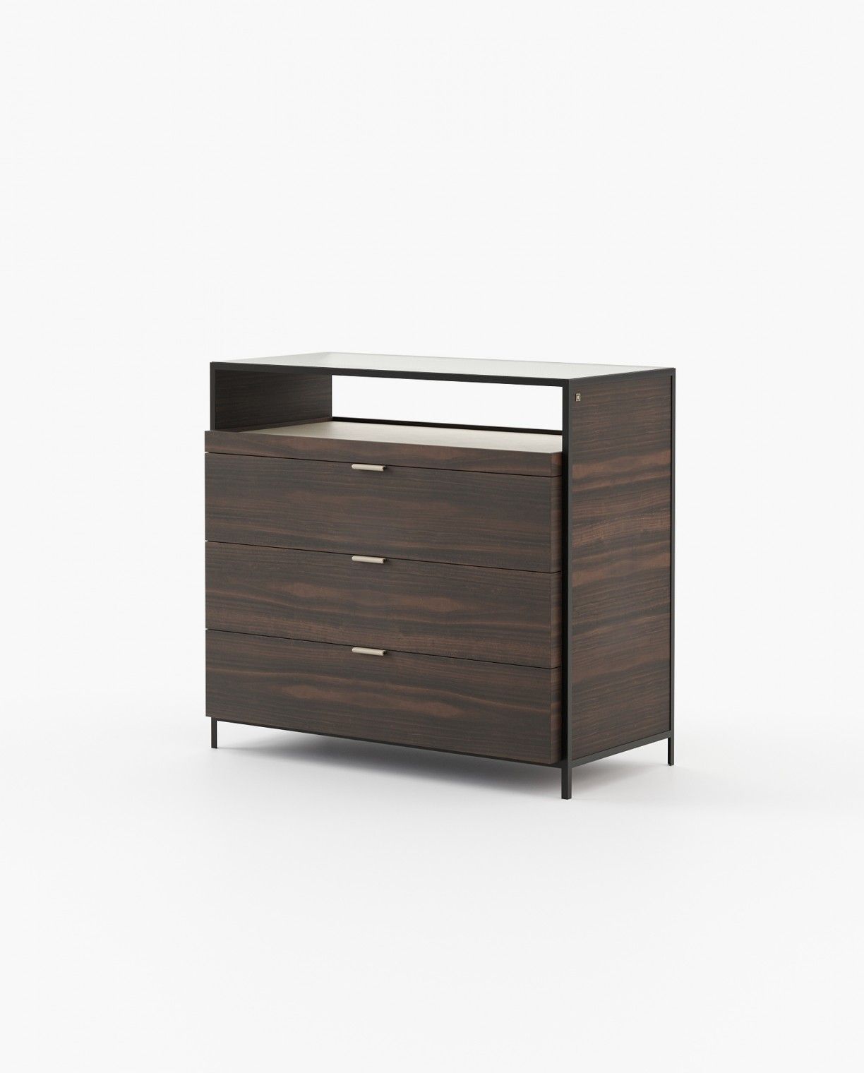 Laskasas ROWLING Set of 3 Chest of Drawers Smoked Eucalyptus Veneer Matte - Araco Interiors
