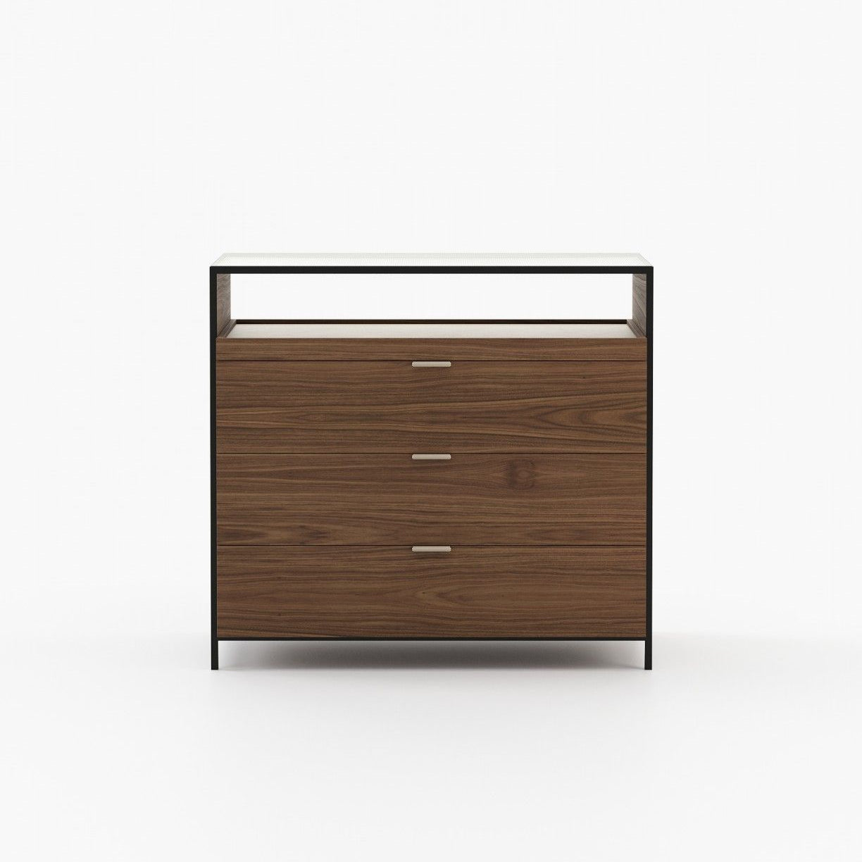 Laskasas ROWLING Set of 3 Chest of Drawers Walnut Veneer Matte - Araco Interiors