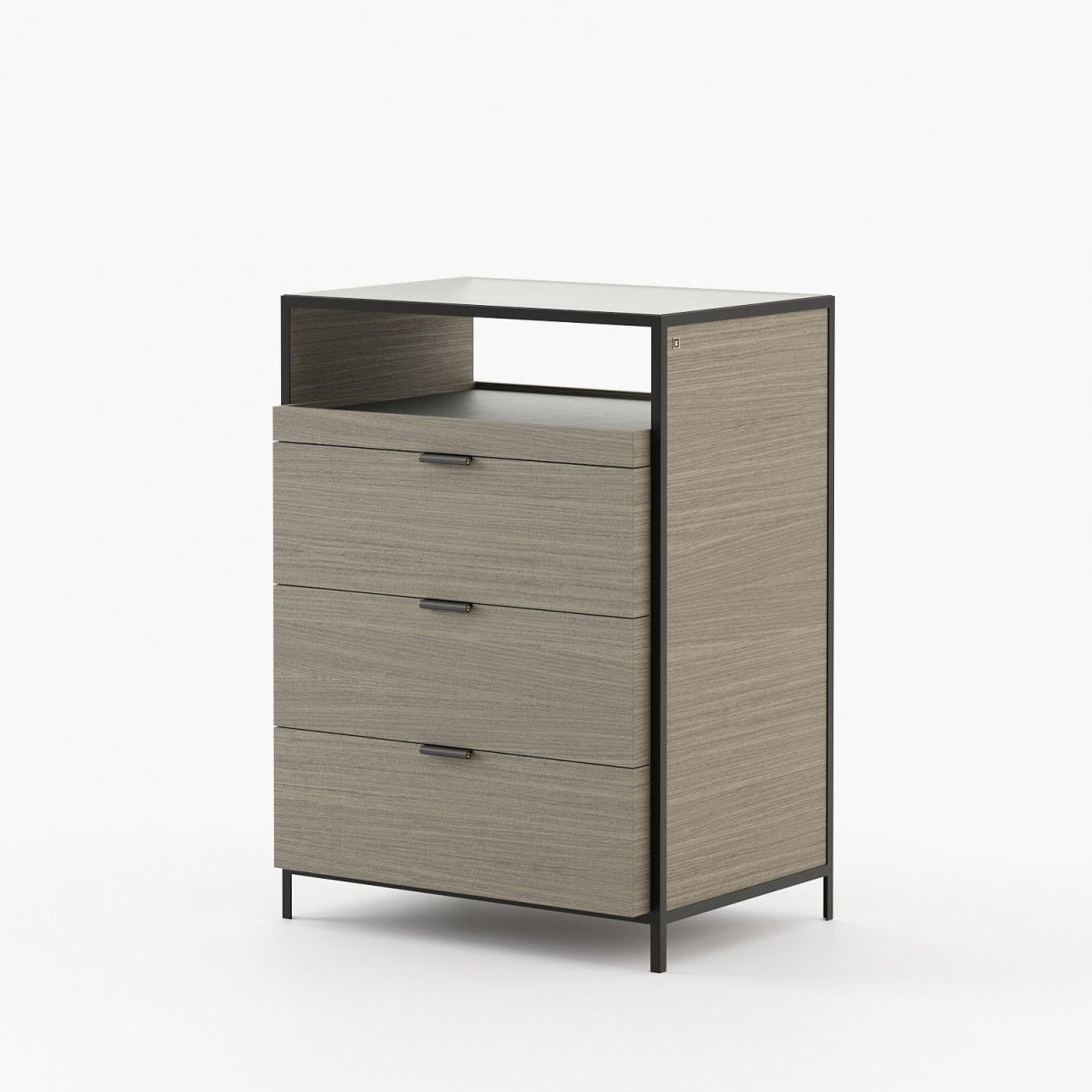 Laskasas ROWLING Tallboy Chest of Drawers Aged Oak Veneer Matte - Araco Interiors