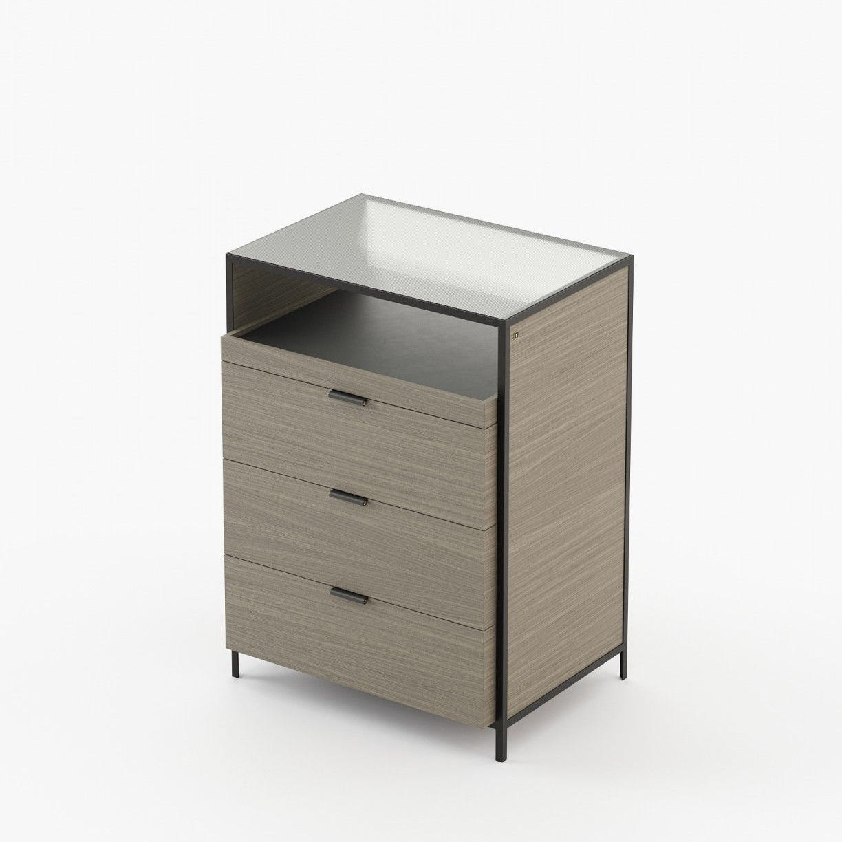 Laskasas ROWLING Tallboy Chest of Drawers Aged Oak Veneer Matte - Araco Interiors