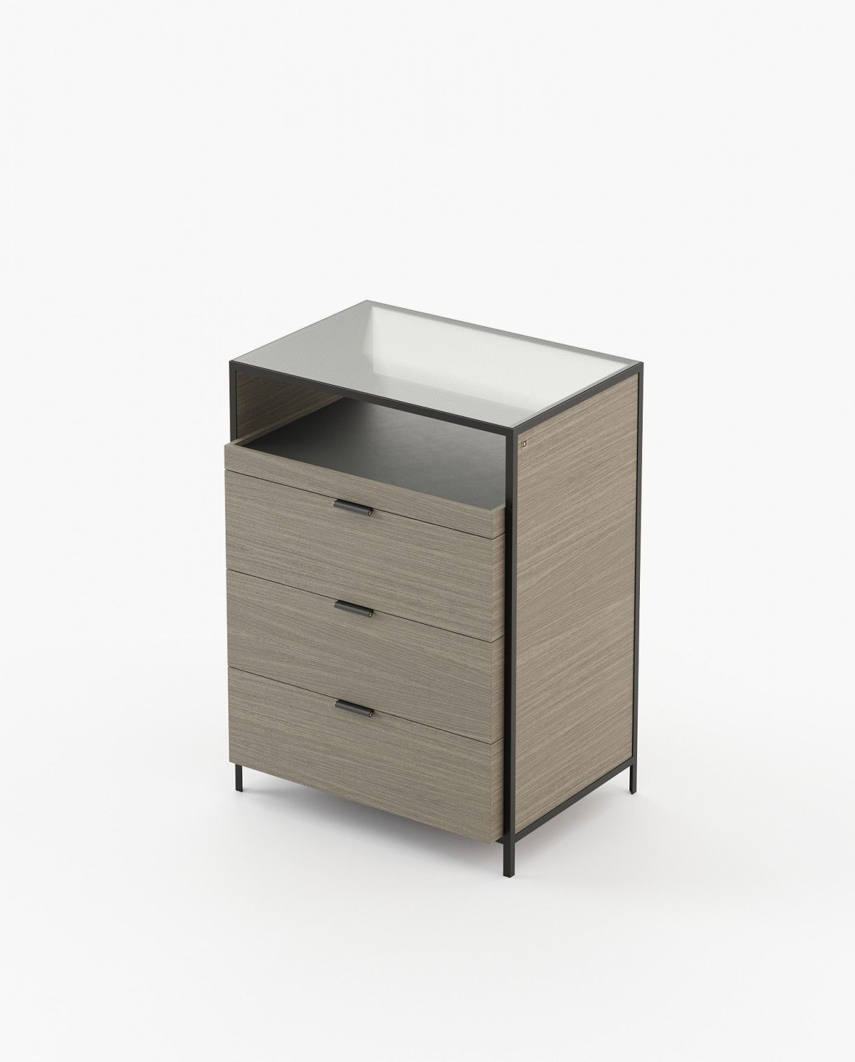 Laskasas ROWLING Tallboy Chest of Drawers Aged Oak Veneer Matte - Araco Interiors