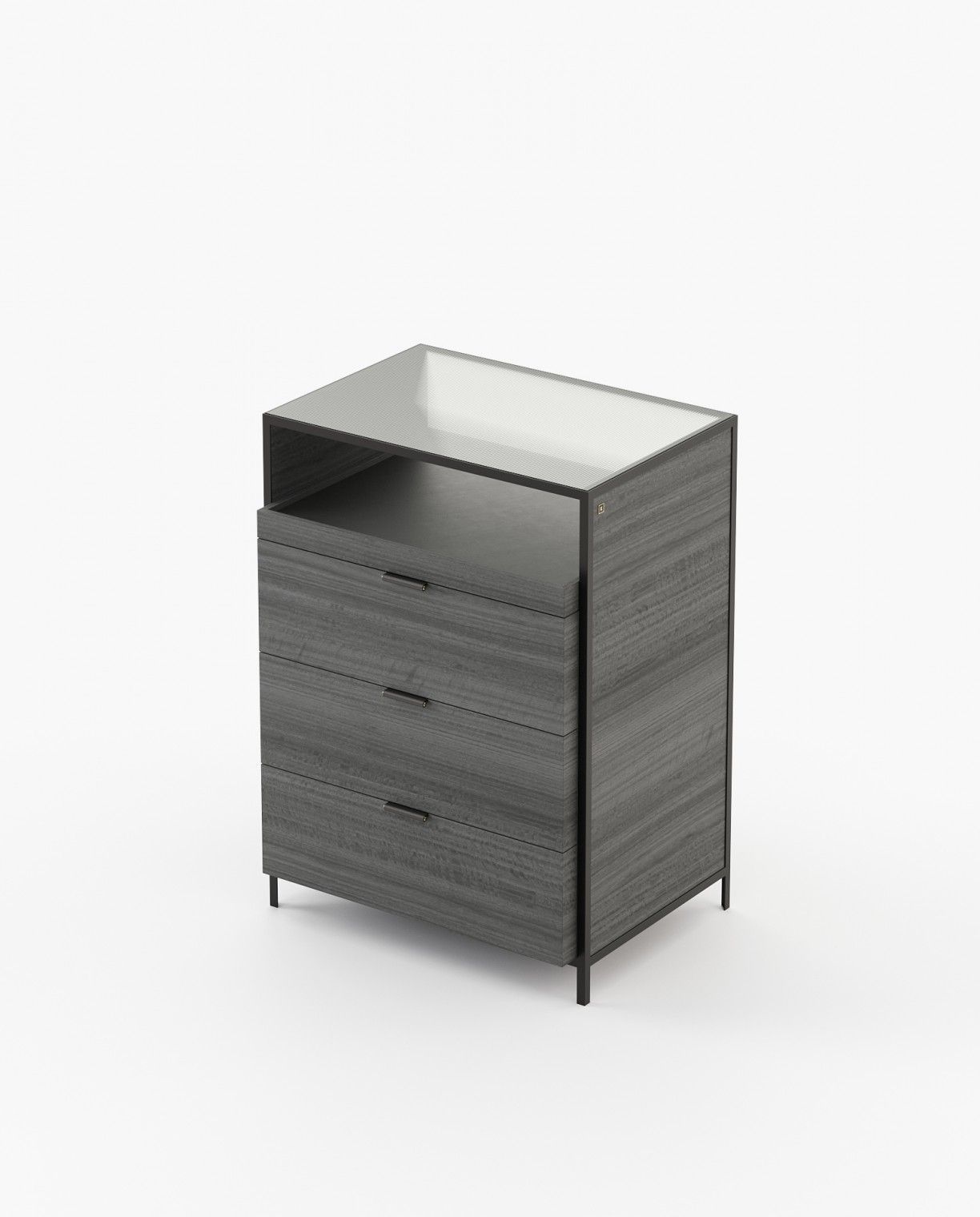 Laskasas ROWLING Tallboy Chest of Drawers Grey Eucalyptus Veneer Matte - Araco Interiors