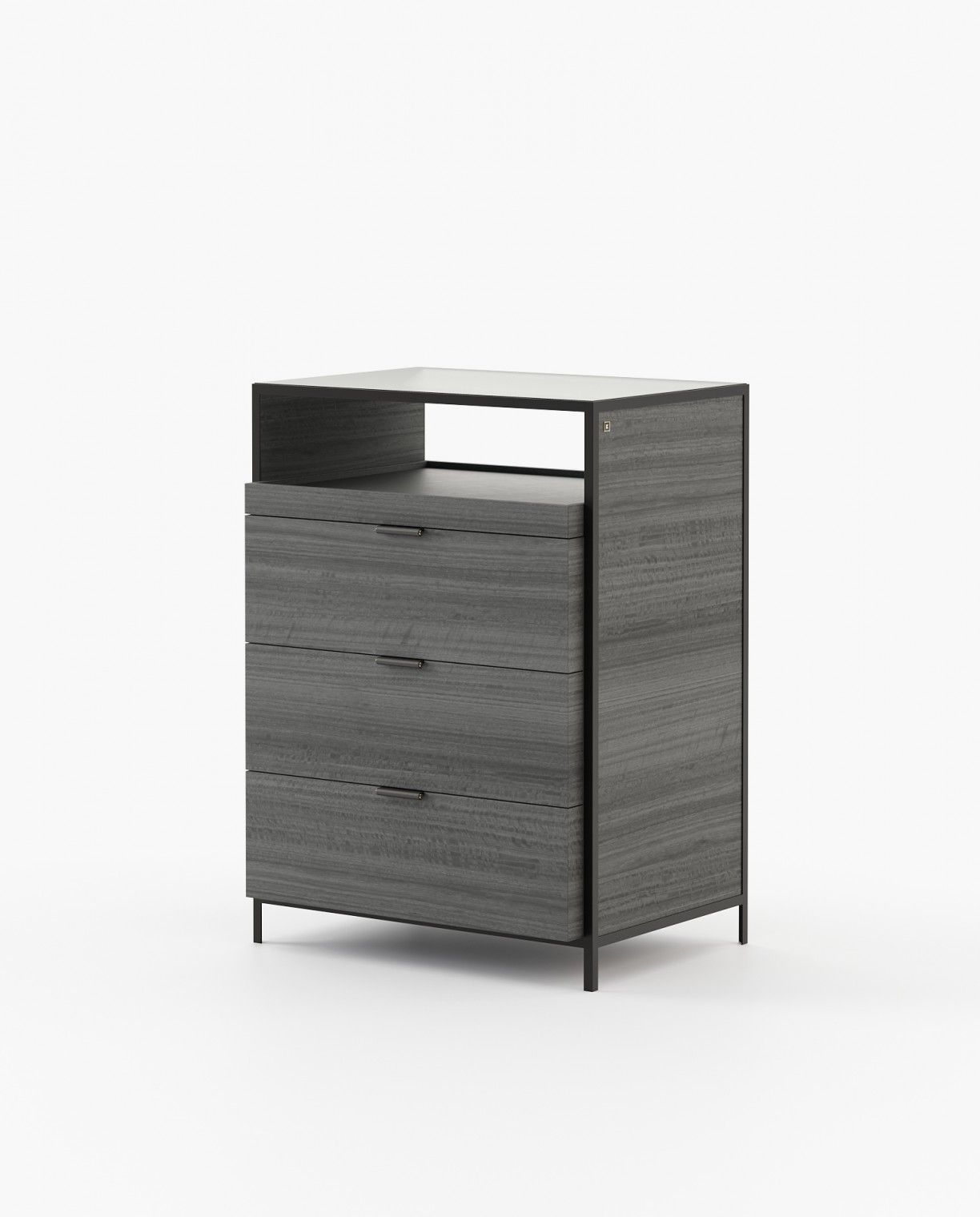 Laskasas ROWLING Tallboy Chest of Drawers Grey Eucalyptus Veneer Matte - Araco Interiors