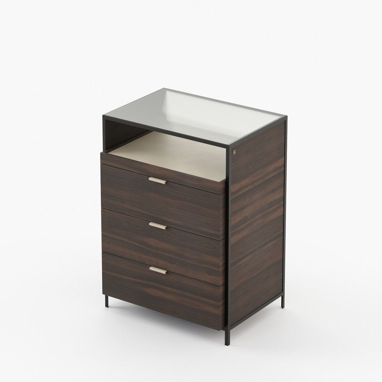 Laskasas ROWLING Tallboy Chest of Drawers Smoked Eucalyptus Veneer Matte - Araco Interiors