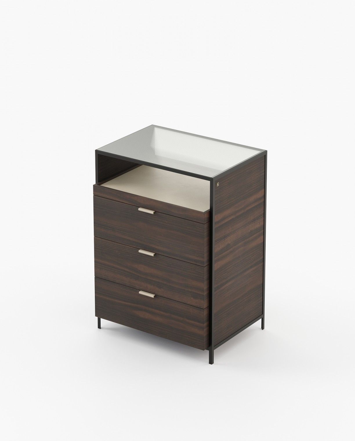 Laskasas ROWLING Tallboy Chest of Drawers Smoked Eucalyptus Veneer Matte - Araco Interiors