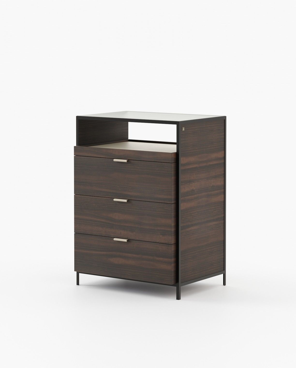 Laskasas ROWLING Tallboy Chest of Drawers Smoked Eucalyptus Veneer Matte - Araco Interiors
