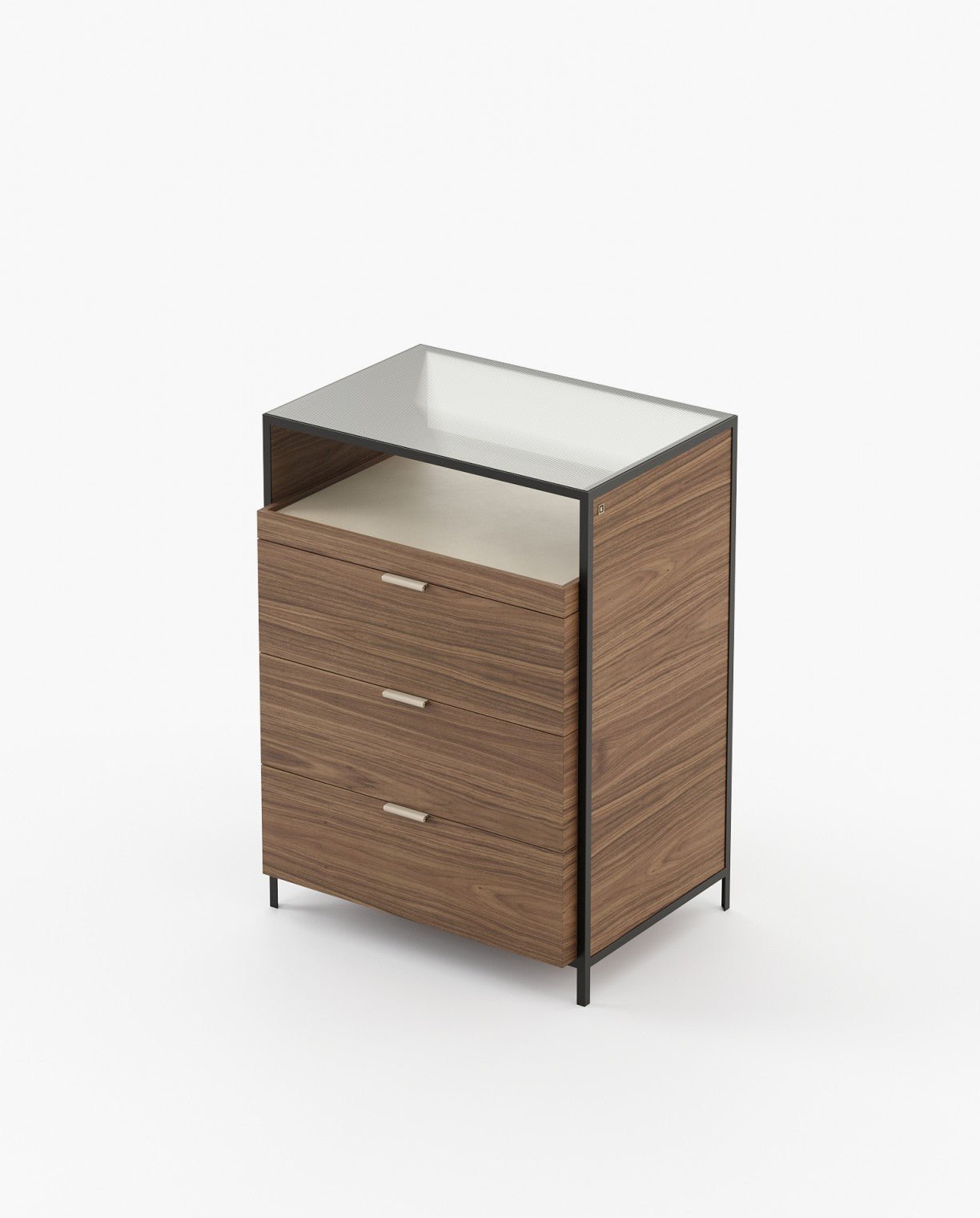 Laskasas ROWLING Tallboy Chest of Drawers Walnut Veneer Matte - Araco Interiors