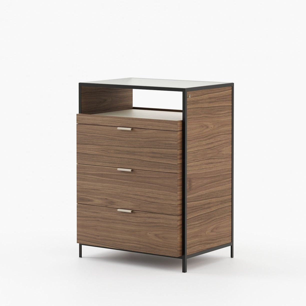 Laskasas ROWLING Tallboy Chest of Drawers Walnut Veneer Matte - Araco Interiors