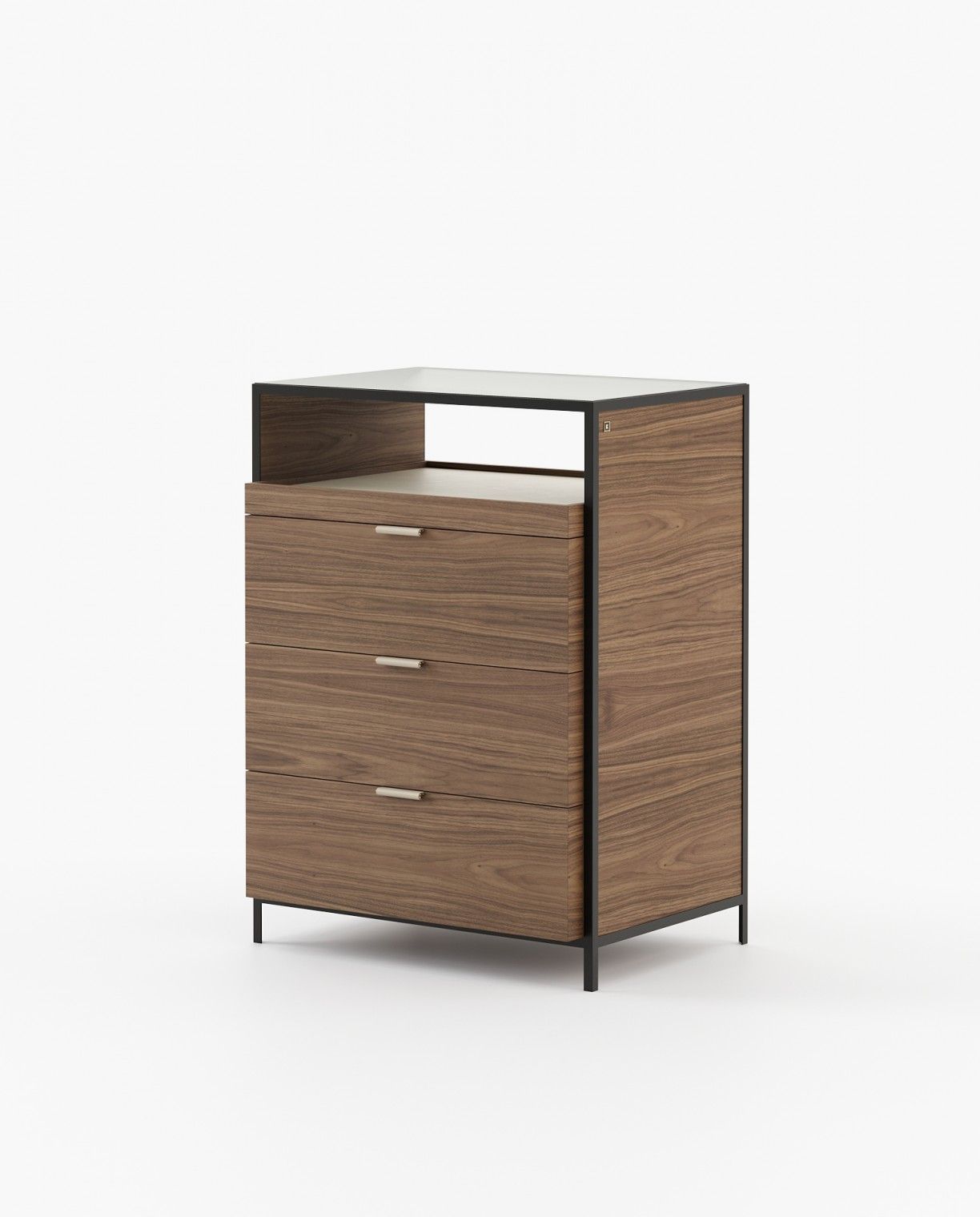 Laskasas ROWLING Tallboy Chest of Drawers Walnut Veneer Matte - Araco Interiors