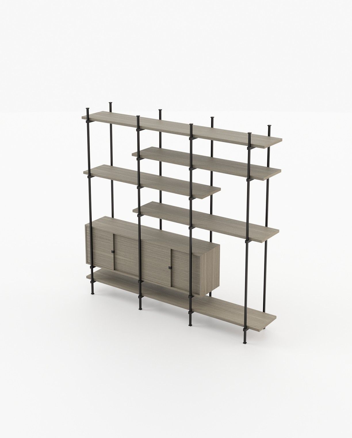 Laskasas TAYLOR Bookcase & Shelving Aged Oak Veneer Matte - Araco Interiors