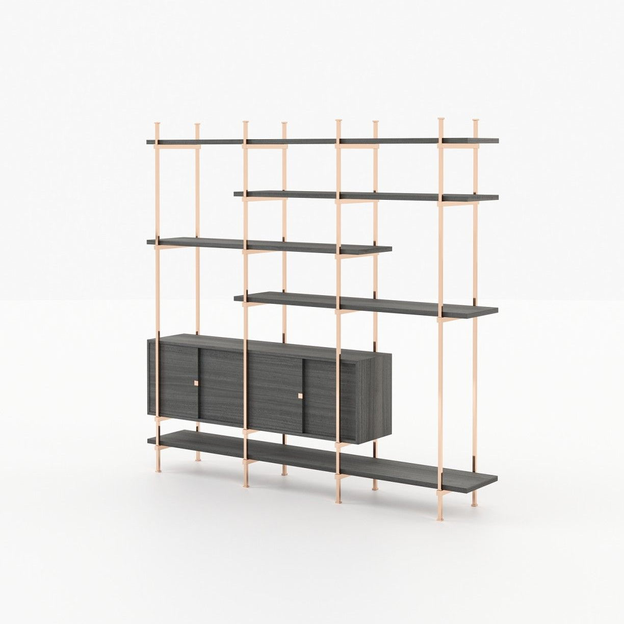 Laskasas TAYLOR Bookcase & Shelving Grey Eucalyptus Veneer Matte - Araco Interiors