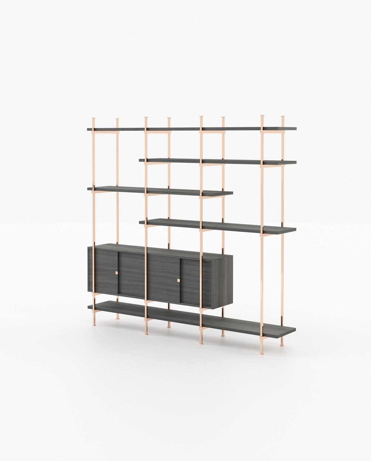 Laskasas TAYLOR Bookcase & Shelving Grey Eucalyptus Veneer Matte - Araco Interiors