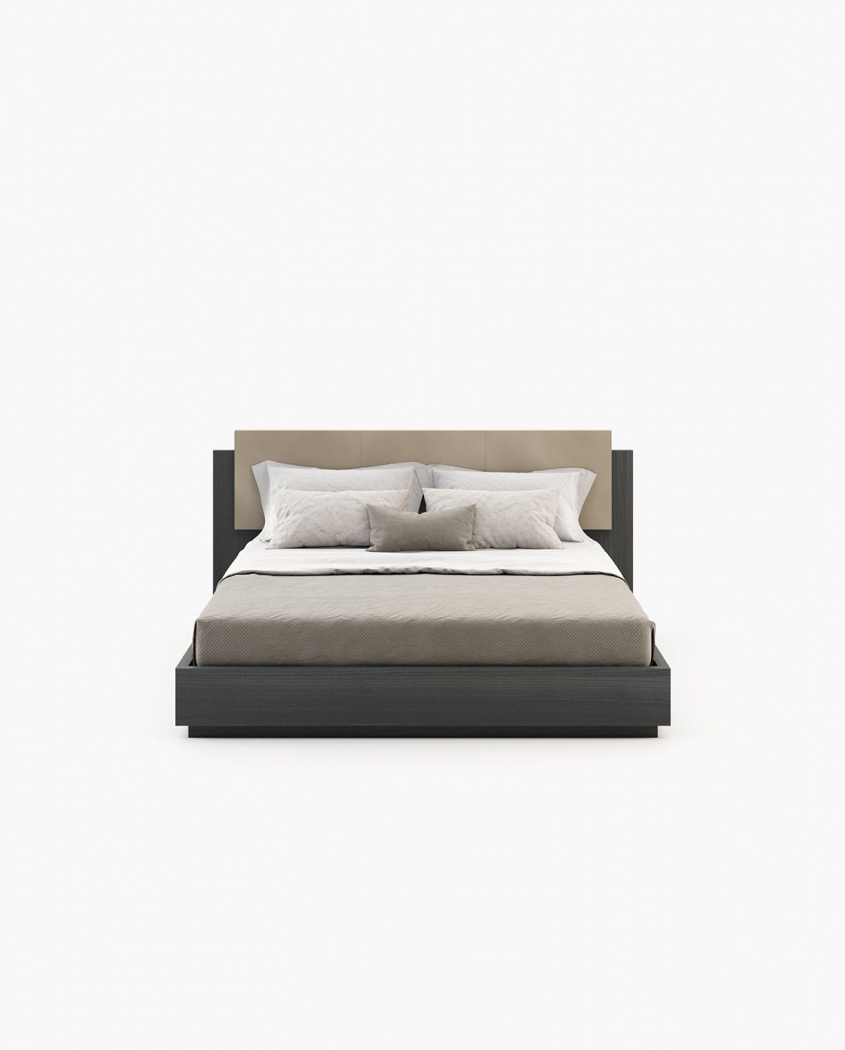 Laskasas TERI Bed & Headboard Grey Eucalyptus Veneer Matte - Araco Interiors