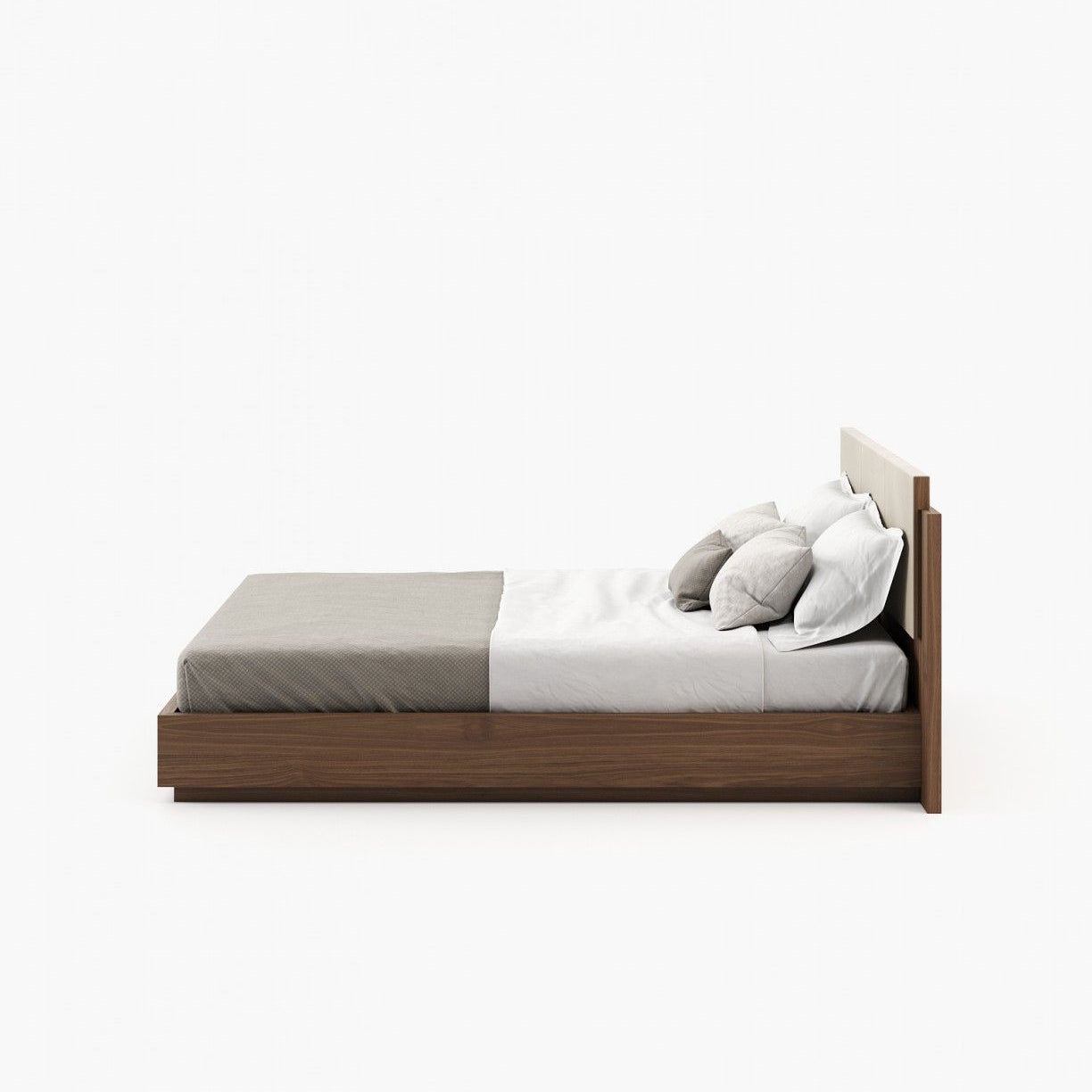 Laskasas TERI Bed & Headboard Walnut Veneer Matte - Araco Interiors