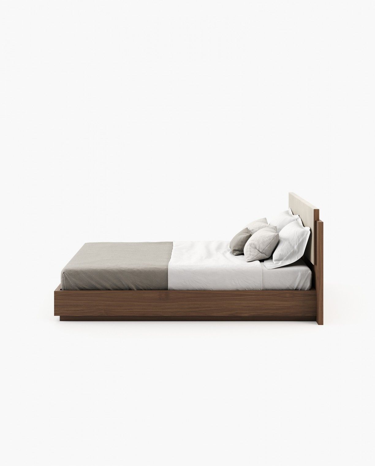 Laskasas TERI Bed & Headboard Walnut Veneer Matte - Araco Interiors