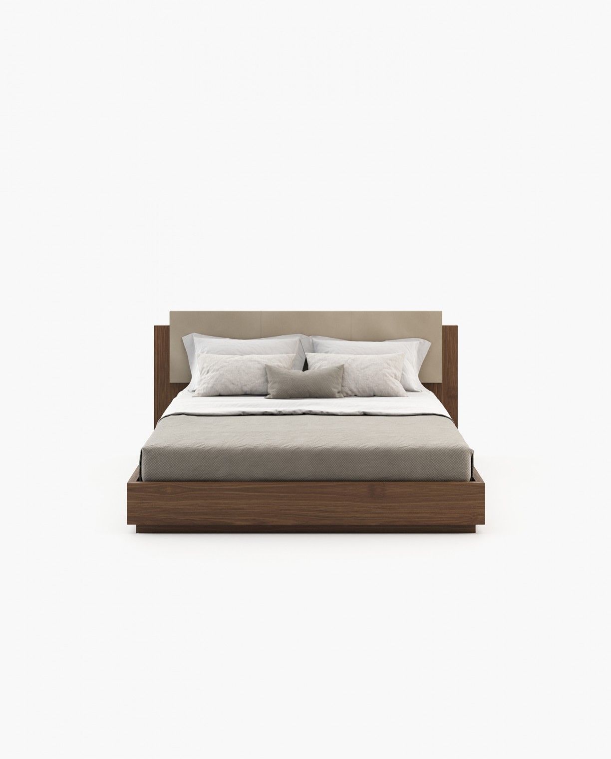 Laskasas TERI Bed & Headboard Walnut Veneer Matte - Araco Interiors